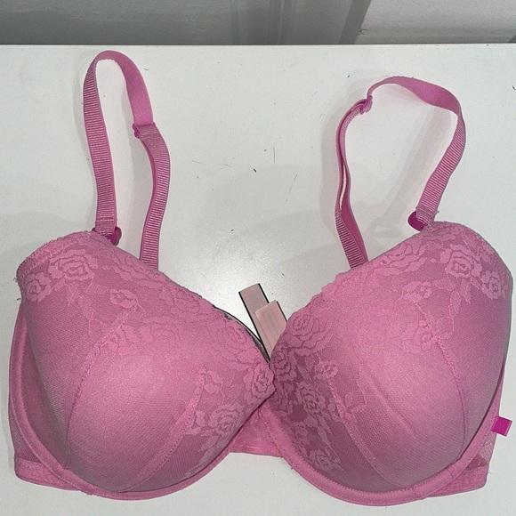 Victoria’s Secret Lined Demi Hot Pink Lace Bra size 32DDD - Picture 1 of 6